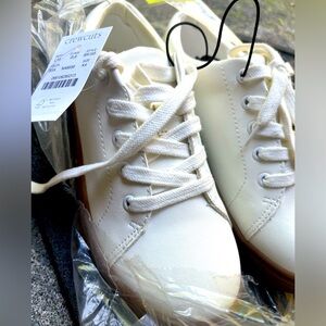J. Crew Crewcuts Boys Court Sneaker Shoes Size K4 White Faux Leather Lace Up